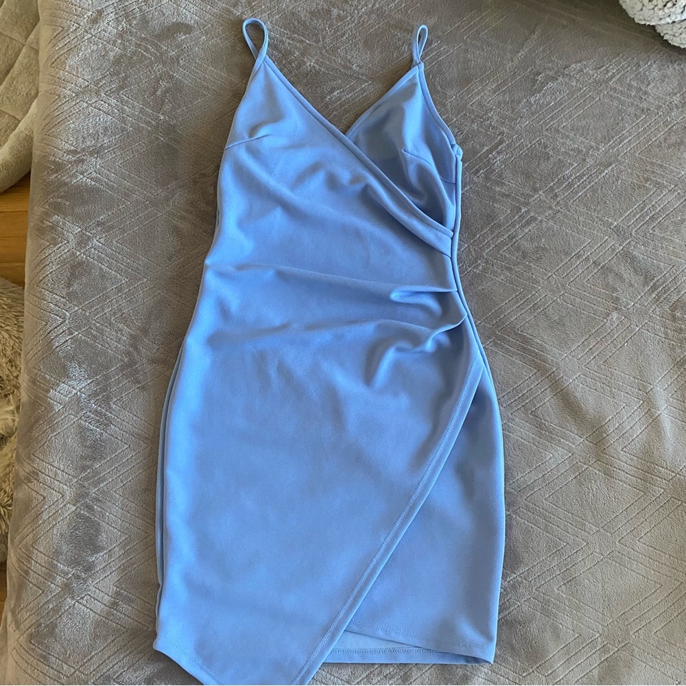 Amazon Verdusa’s Sexy Ruched Side Asymmetric V-neck Bodycon Dress Size XS - Picture 10 of 10